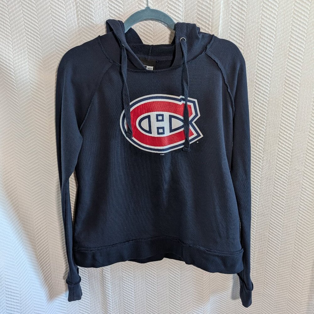 New Era 5th & Ocean Montreal Canadiens Hoodie Women’s Size S Navy NHL Fanwear